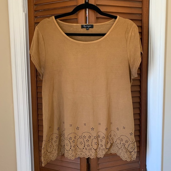 Lily Morgan Suede Boho Top - Picture 1 of 4
